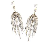 HEALEEP 1 Pair Pearl Dangle Earrings for Women Elegant Chandelier Tassel Design Western Style Long Statement Earrings for Glamorous Occasions