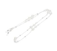 HEALEEP 1 PC Silver Metal Pearl Glasses Chain for Women Stylish Eyewear Lanyard Accessory for Teachers Medical Staff for Mothers Day and Graduations