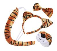 HEALEEP 1 Set Tiger Costume Set for Adorable Headband Nose Bow Tie Tail Accessories for Halloween Jungle Parties Cosplay Fun