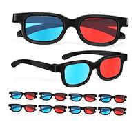 HEALEEP 10 Pcs Red-blue 3d Glasses for Movies and Tv Viewing Compatible with Projectors Plastic Frame for Boys and Girls and Adults for Home Theater