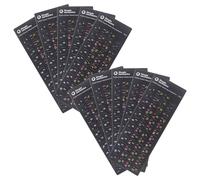 HEALEEP 10 Sheets Multi-language Keyboard Stickers for PC Laptop - Russian Hebrew English Alphabet Replacement, Matte Black Background with Colorful Letters, Reusable Typing Key Covers