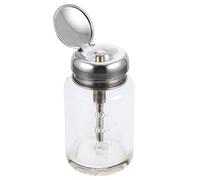 HEALEEP 100ml Glass Pump Bottle with Lid, Portable Press Dispenser for Nail Polish and Liquid Storage, Travel-friendly Refillable Cosmetic Container