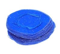 HEALEEP 100pcs Blue Organza Drawstring Pouches with Sequined round Design, Practical Gift Bags for Jewelry and Cosmetics, for Weddings and Showers,