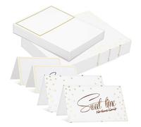 HEALEEP 100pcs Wedding Place Cards with Gold Foil Design Easy Stand Table Name Cards for Wedding Anniversary Thanksgiving Table Setting Compact and Versatile for Parties and Events