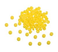 HEALEEP 100pcs Yellow Plastic Dustproof Nail Drill Bit Covers 2.35mm Hole Diameter Prevents Overheating Easy Installation Suitable for Studio the Go Use