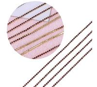 HEALEEP 10m Crystal Rhinestone Chain Trim 2mm Dark Purple Gold Bottom for DIY Jewelry Sewing Craft Dress and Garment Decoration