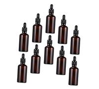 HEALEEP 10pcs Brown Glass Dropper Bottles Reusable Essential Oil Bottles for Travel Medicine Storage Perfume