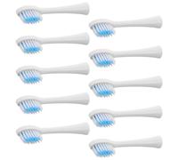 HEALEEP 10pcs Electric Toothbrush Replacement Heads White Soft Nylon Brush Head Refills Compatible with Powered Toothbrushes for Home and Travel Use