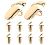 HEALEEP 10pcs Golden Adjustable Fingernail Rings Alloy Nail Protection Caps for Women, Easy to Clean Finger Tip Nail Guards, Suitable for Manicure and Daily Office Work