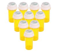 HEALEEP 10pcs Small Orange Pill Bottles with Caps Travel Medicine Storage Container Portable Plastic Pill Organizer Case Scientific Medicine Dispenser Holder