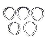HEALEEP 10pcs Toothed Headband, Shower Hair Hoops, Plastic Black Wavy Headband, Freely Bendable, Comfortable to Wear, for Washing Your Face and Writing