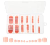 HEALEEP 120 Pcs Press Toenails Square French Tip Fake Toenails with Multiple Safe Abs Material for Women Everyday and Special Occasion Nail Art