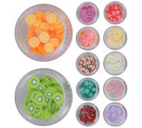 HEALEEP 12pcs Colorful Polymer Clay Fruit Slices Nail Manicure Accessories DIY Nail Art Decorations for Hand Care and Craft Jewelry Making
