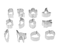 HEALEEP 12pcs Halloween Cookie Cutters Set Mini Size Pumpkin-Shaped Biscuit Moulds Made of Sturdy Stainless Steel for DIY Baking Cookies and Festive Halloween Atmosphere