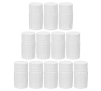 HEALEEP 12pcs Hdpe Solid Jar Small Medicine Container Pills Sample Bottles Reusable Empty Capsules Bottles for Carrying Tablets
