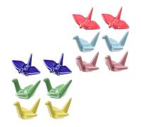 HEALEEP 12pcs Japanese Style Ceramic Chopsticks Rack with Paper Desktop Ornament and Pen Holder Elegant Cutlery Stand for Home Dining Table and Kitchen Decoration