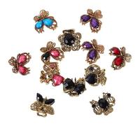 HEALEEP 12pcs Mini Claw Clip Acrylic Alloy Hair Clamp Clip Vintage Style Comfortable to Wear Small Claw Barrette for Women Office and Going out Assorted style