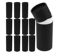 HEALEEP 12pcs Paper Packaging Tube Essential Oil Bottle Packaging Box Black Paper Material Elegant Minimalist Style with DIY Label and Draw Pictures Features for Presenting to Friends