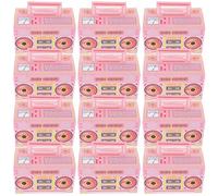 HEALEEP 12pcs Retro Cassette Tape Candy Boxes in Pink, Lightweight Portable Paper Boxes for Snack Bags and Music Themed Party Decorations