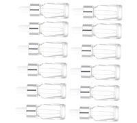 HEALEEP 12Pcs Transparent Glass Dropper Bottles with Leak Silver Ring Caps Refillable Sub Bottles for Essential Oils Perfume Travel Storage and DIY Blends