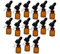 HEALEEP 15pcs Brown Glass Dropper Bottles Portable Essential Oil Containers Travel Friendly Empty Bottles with Precision Droppers for Fragrance and Aromatherapy
