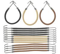HEALEEP 15pcs Elastic Hair Hook Bands Ponytail Holders Hair Bungee Ties Accessories with Dual Hooks Black Brown Beige for Women Styling