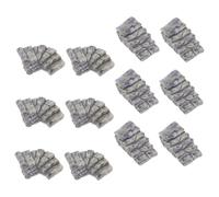 HEALEEP 16pcs Miniature Stone Stairs: Resin Micro Landscape Accessories - Fairy Garden Stone Steps For Micro Landscape - Straight And Twisted Stairway