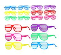 HEALEEP 18 Pcs Neon Plastic Shutter Shades Lightweight Party Glasses for Festivals Outdoor Activities Birthday Rave Accessories