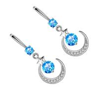 HEALEEP 1Pair Rhinestone Moon Star Earrings Dazzling Dangle Design for Women for Daily Wear Parties and Special Occasions Unique Moon Star Ear Pendants Fashion