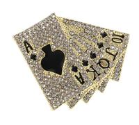 HEALEEP 1Pc Creative Playing Cards Brooch Pin Hip Hop Style Decorative Clothing Jewelry for Men Women Unique Fashion Accessory with Excellent Craftsmanship for Stylish Outfits
