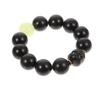 HEALEEP 1Pc Ebony Wood Bead Pendant Luminous Unisex Buddhist for Crafting Daily Wear Balancing Smooth Texture Durable Design