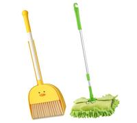 HEALEEP 1Set Cleaning Play Set Broom Dustpan Mop Kit for Home Use Little Housekeeping Helper for Parent Activities Safe Compact Design