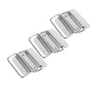 HEALEEP 1set Folding Stainless Steel Toolbox Handles Non Slip Ergonomic Pull Handles for Wooden Crates Metal Flight Cases Industrial Tool Chests Heavy Duty Replacement Grip 6pcs