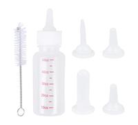 HEALEEP 1set Pet Transparent Nursing Bottle with Replacement Nipples for Kittens Puppies Newborn Animals Feeding Milk Feeder for Small Pets with Random Scale Color Random Color