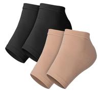 HEALEEP 2 Pairs Heel Braces Heel Sleeves Moisturizing Helps Heal Dry Cracked Skin Silicone Elastic Fiber Portable Foot Support for Daily Foot Care