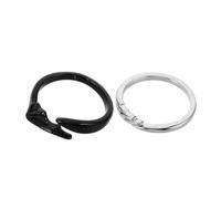 HEALEEP 2 Pcs Angel and Devil Theme Couple Rings Adjustable Open Bands Lightweight Fashion Jewelry for His and Her Matching Rings Durable Daily Wear Accessories