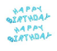 HEALEEP 2 Sets Happy Birthday Balloons Set of Blue Foil Letter Balloons for Boys Birthday Party Decorations for Creating Memorable Moments and Festive Atmosphere