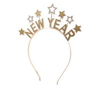 HEALEEP 2026 Happy New Year Headband with Nonfading Crystal Letters in Golden Alloy, Snug Fit Festive Crystal Design Hair Accessory for New Year Celebrations and Group Photos