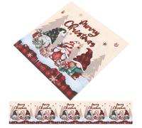 HEALEEP 20pcs Christmas Gnome Plaid Napkins Disposable Xmas Paper Hand Towels Cartoon Pattern Cocktail Napkins for Holiday Parties Festive Tableware for Family Gatherings