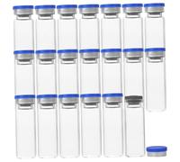HEALEEP 20pcs Glass Vials Scientific Experiments Storage Bottles Test Tubes Caps for Sample Containers and Medicine Storage