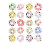 HEALEEP 20pcs Hair Scrunchy Ponytail Holder Fruit Pattern Design Cloth Material Fashionable Beautiful Fixing Hair Decorating Accessories for Women Doing Exercises Weddings Assorted style