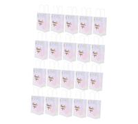 HEALEEP 20pcs Thank You Gift Bags with Handles Paper Favor Bags for Wedding Birthday Party Supplies Bottom for Easy Storage and Secure Food Transport