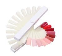 HEALEEP 24-color Rotating Nail Practice Board with Spiral Display Stand Fan-shaped False Nail Tips for Gel Polish Art Polish Display Rack for Manicure and Salon Use