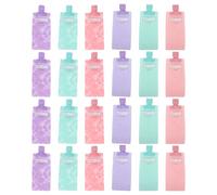 HEALEEP 24PCS Portable Travel Refillable Lotion Pouches 90ML Leakproof Squeeze Bottles for Shampoo Body Cream Flip Cap Compact Plastic Toiletry Bag Kit for Travel Toiletries