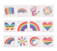 HEALEEP 24pcs Rainbow Flag Face Sticker Body Temporary Rainbow Sticker for Pride Party Decorations Fake Tattoo