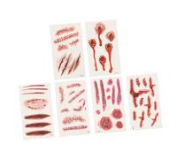 HEALEEP 24pcs Scar Sticker Temporary Body Decals Pvc Halloween Pattern Design Creepy Horror Cool Stickers for Halloween Party