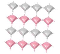 HEALEEP 25pcs Square Foil Balloons Backdrop: DIY Aluminum Foil Balloon Arch Garland - Dual Sided Silver Pink Color For Birthday Anniversary
