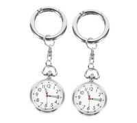 HEALEEP 2Pc Practical Nurse Watch Stylish Chest Hanging Watches for Students High Water Resistance Numbers for Easy Reading Nursing Accessory Silver Finish