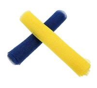 HEALEEP 2pcs African Exfoliating Shower Net Sponges for Body Scrub, Sturdy Long Bath Wash Cloths in Yellow and Blue, Gentle Exfoliating Scrubber Suitable for Daily Skin Care and Bathing