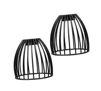 HEALEEP 2pcs Black Iron Birdcage Lampshades with Vintage Industrial Style, Decorative and Versatile Pendant Light Shades for Living Room and Specific Lighting Zones